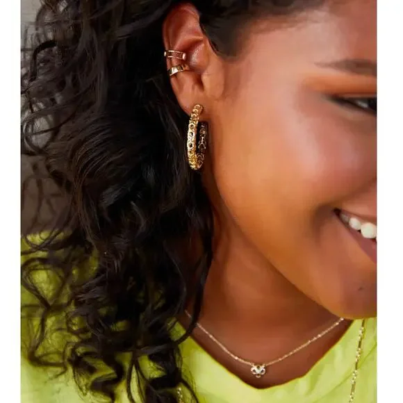 NWT! Kendra Scott Maggie Hoop Earrings in Rose Gold-Plated Filigree - Picture 5 of 5